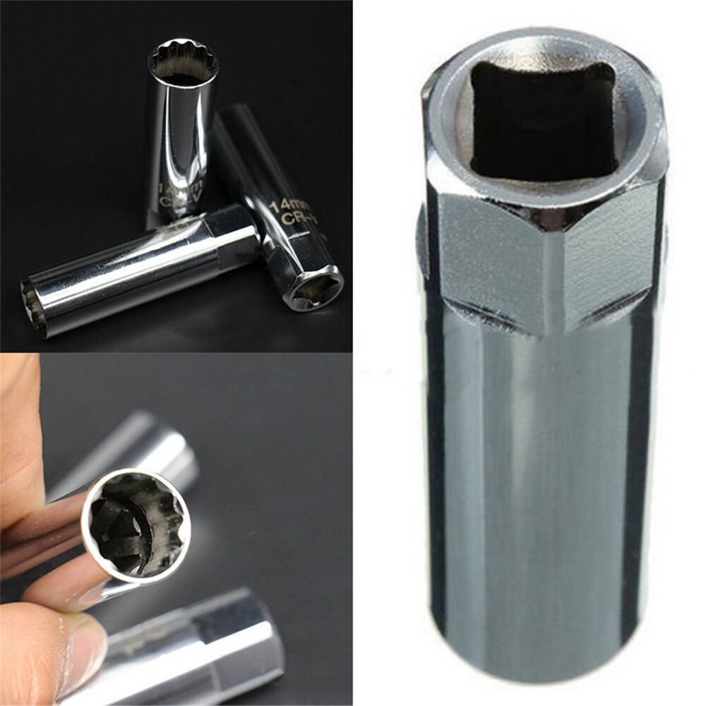 14mm 12 Point Thin walled Magnetic Spark Plug Socket 3/8″ Drive For BMW Nisan US