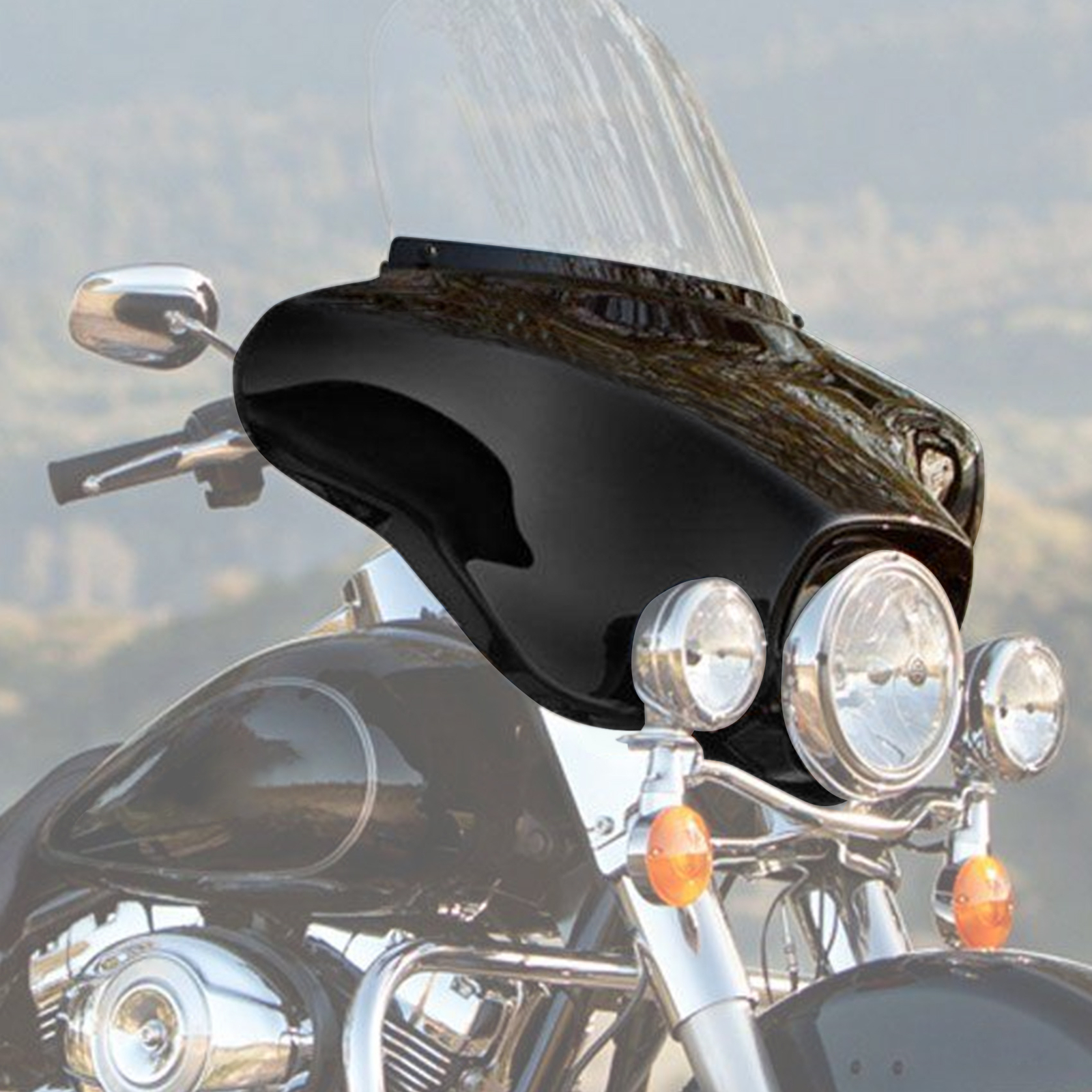 Vivid Black Front Batwing Upper Outer Fairing For Harley Davidson Touring 96-13