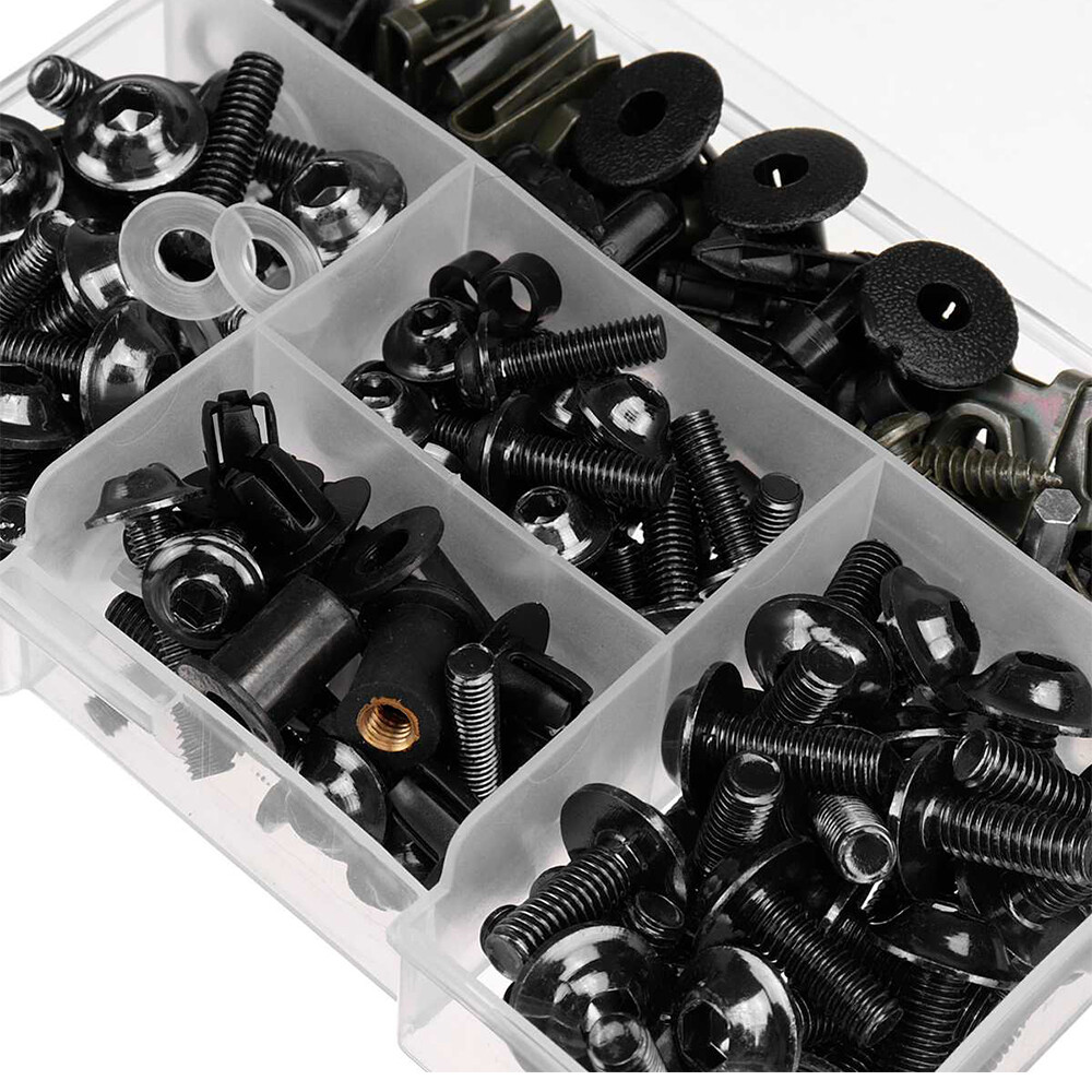 195pcs Motorcycle Complete Fairing Bolts Kit Bodywork Screws Nuts Set M5 M6