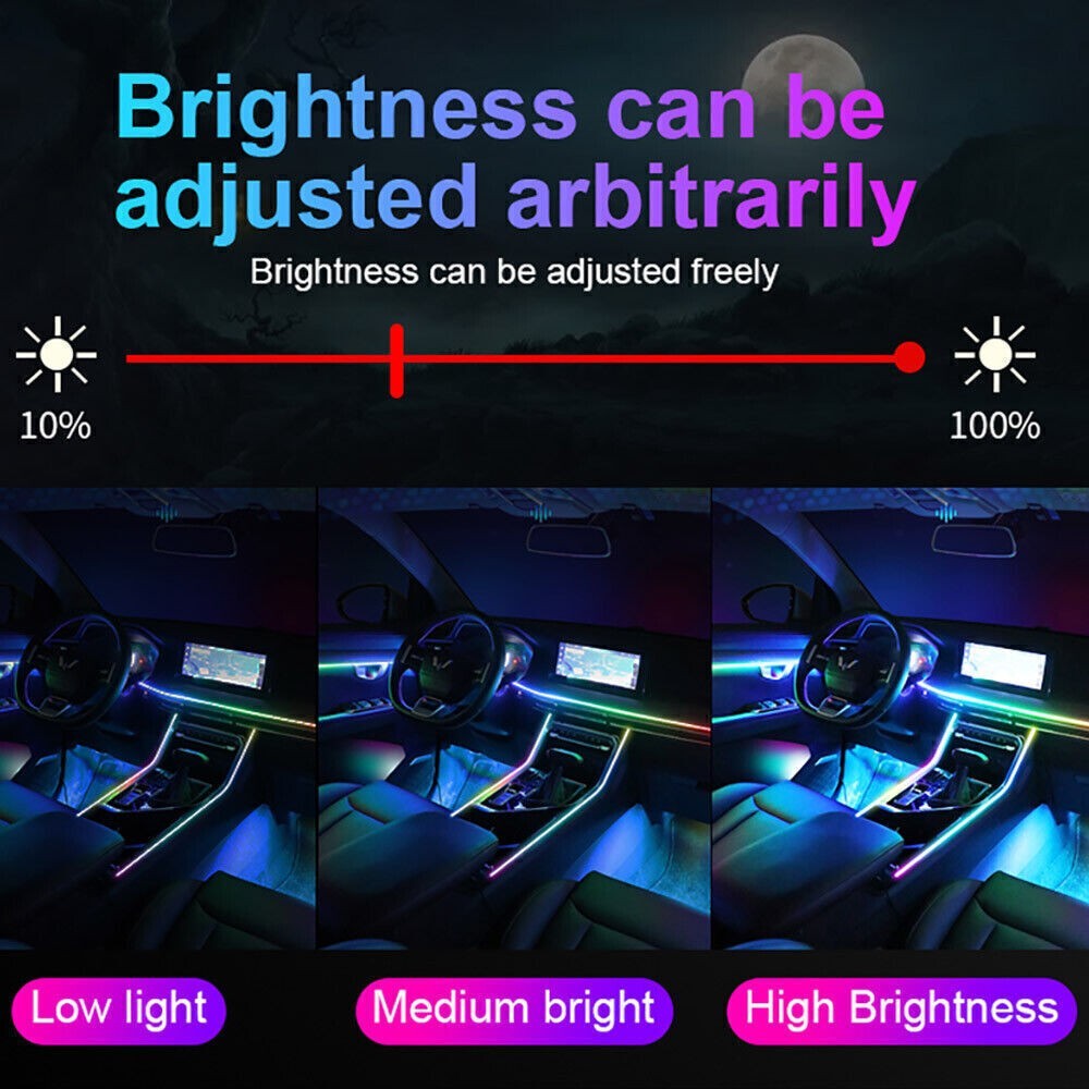 Neon Full Car Interior Ambient Lighting Kit RGB LED Bead Symphony Dream Music US