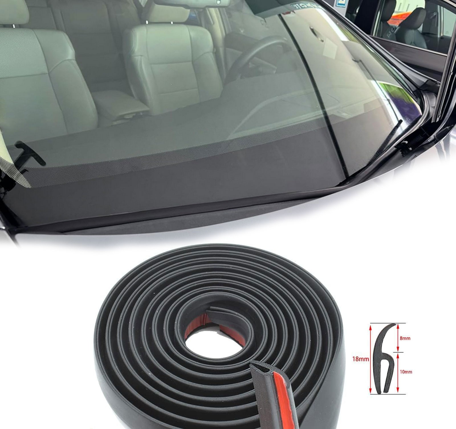 6ft For Ford Accessories Windshield Cowl Edge Seal Strip Rubber Molding Trim