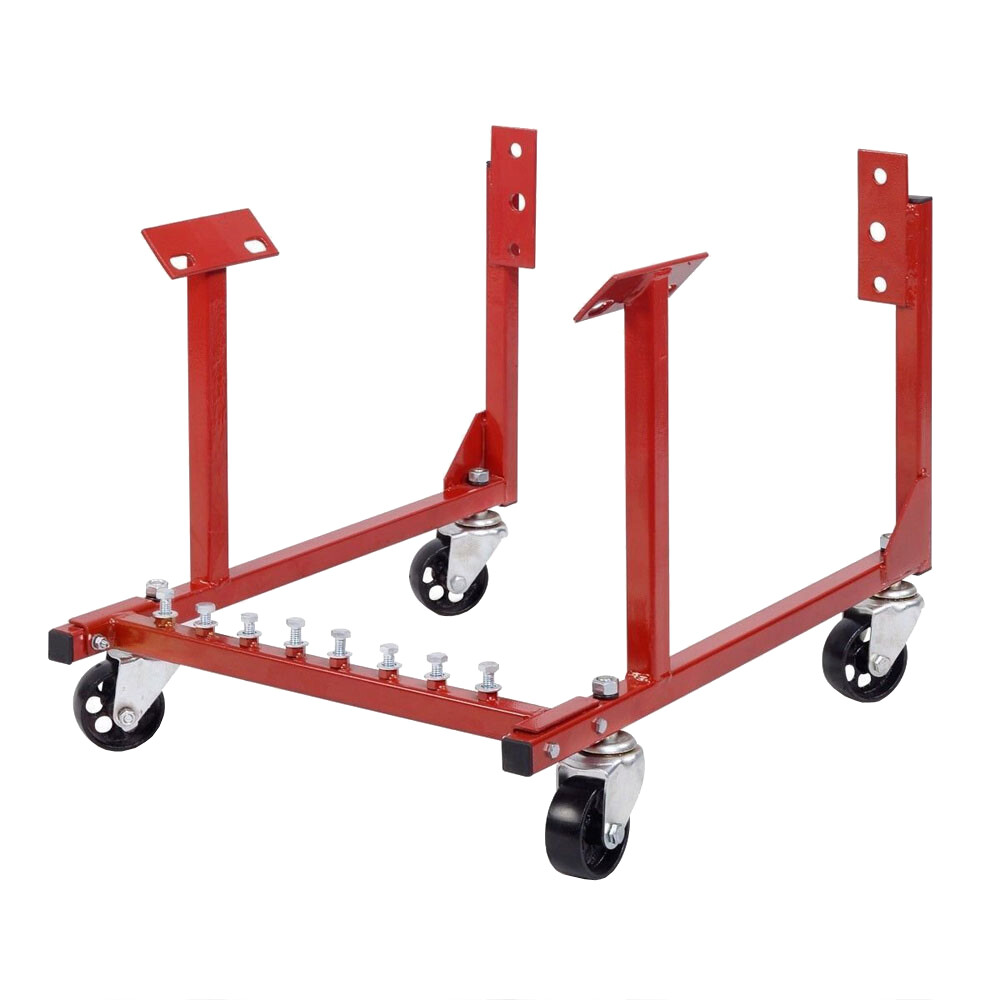 Rolling Engine Cradle for CHEVY SBC/BBC V8 with Casters – FREE SHIPPING Red