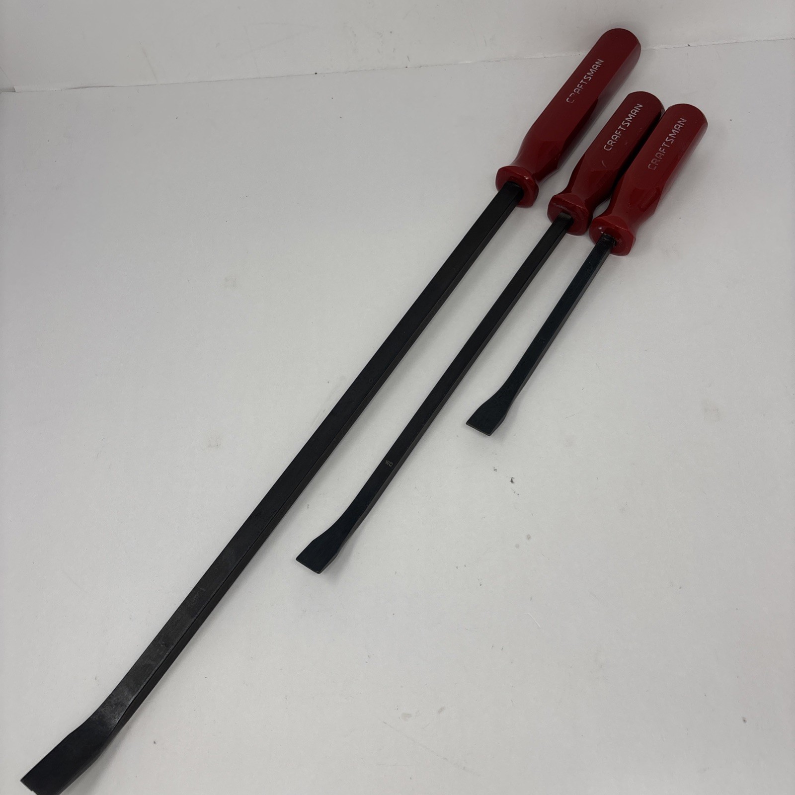 Craftsman 3 Piece Pry Bar Set #43275 12”, #43276 17”, & #43277 25” w/Red Handles