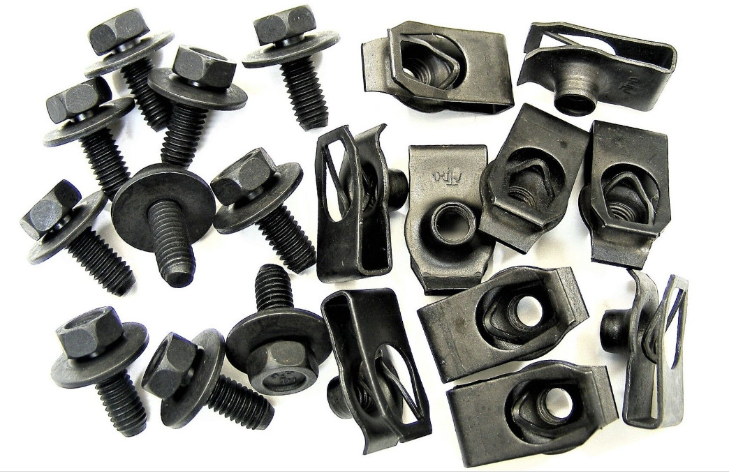 Toyota Body Bolts & U-nut Clips- M6-1.0 x 16mm Long- 10mm Hex- 20pcs (10ea) #379
