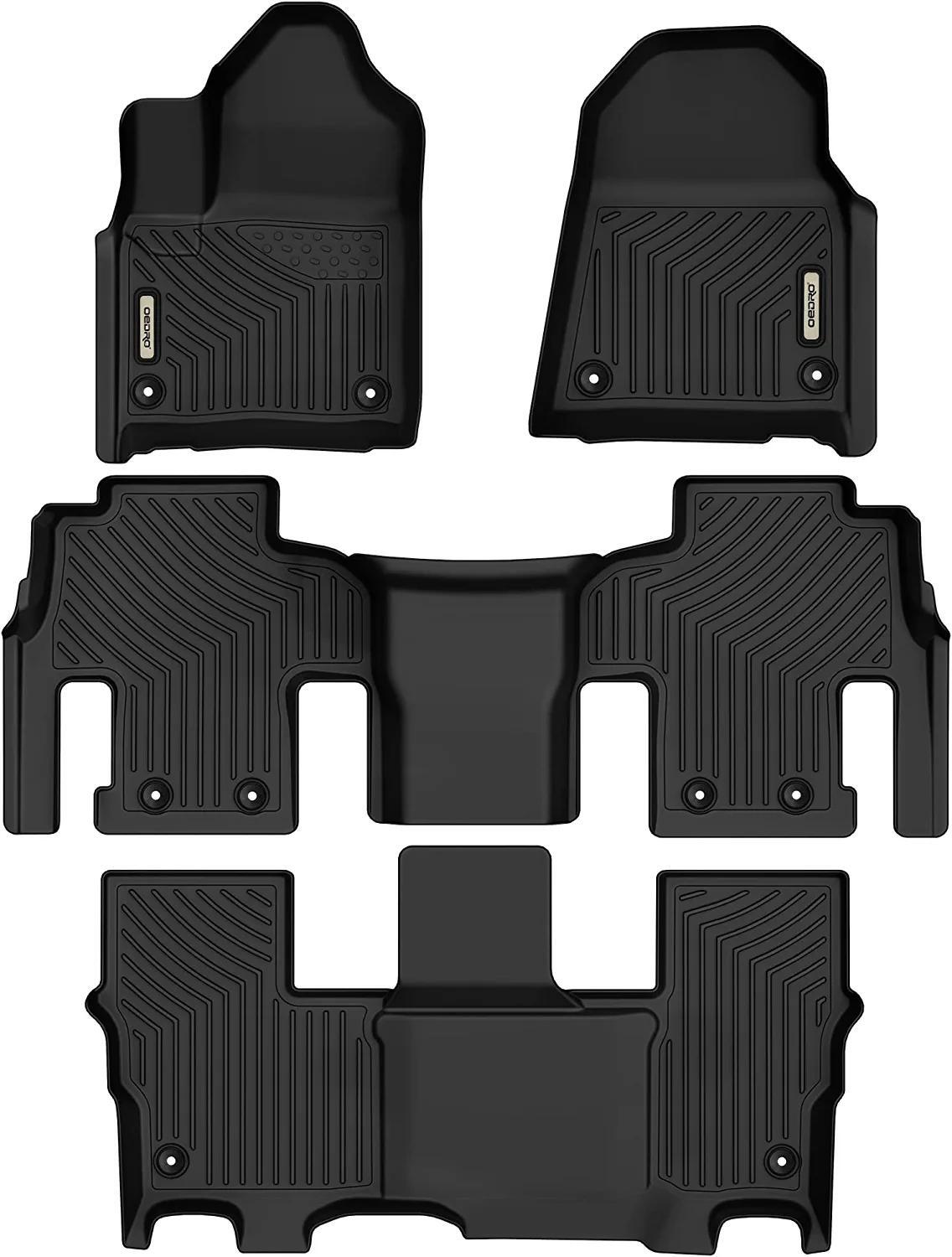 OEDRO 3 Row Floor Mats & Cargo Liner for 2022-2025 Jeep Wagoneer TPE All-Weather