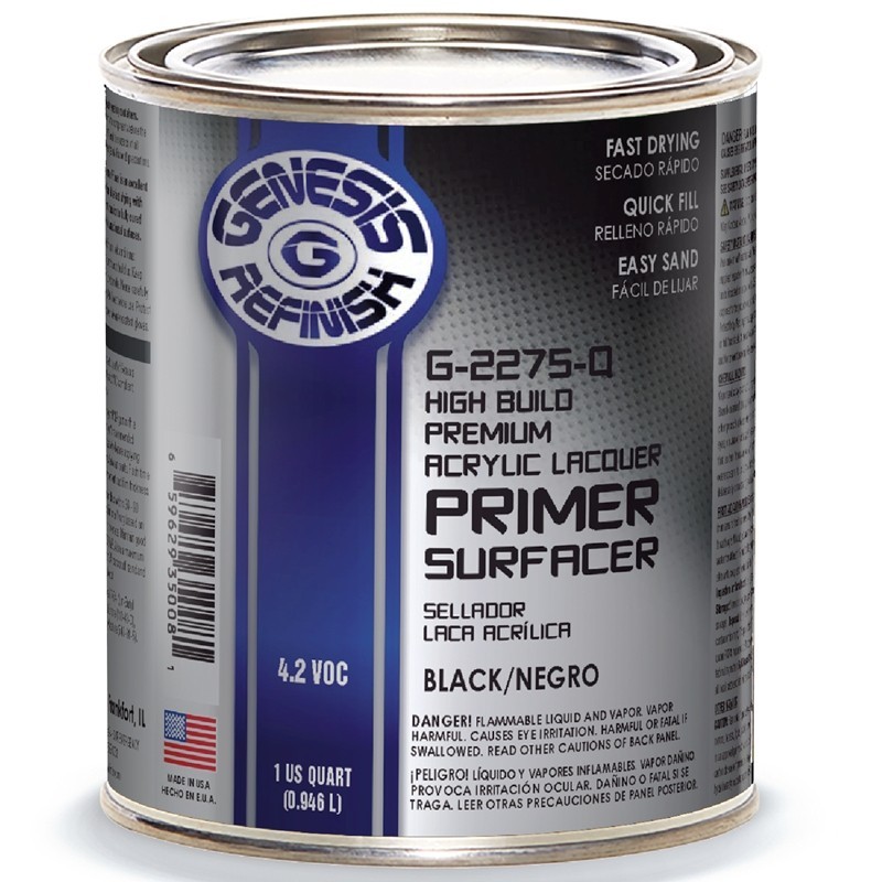 GENESIS REFINISH G-2275-Q HIGH BUILD BLACK LACQUER PRIMER QT. – FREE SHIPPING!
