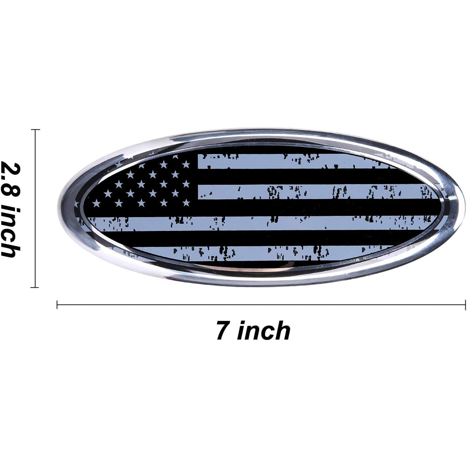7in Gray Black Oval Emblem Compatible with F-Series Trucks Front Grille Tailgate