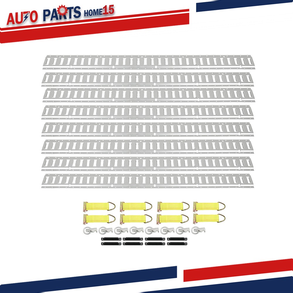 Silver 32 Pack 5 Foot E Track Rail Kit Zinc Plated For Cargo Trailers Trucks Van