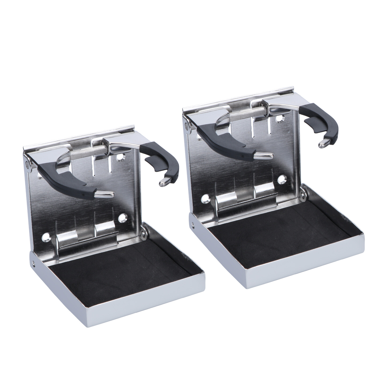 2X Stainless Steel Folding Drink Cup Holder Adjustable for Boat Truck RV Camper