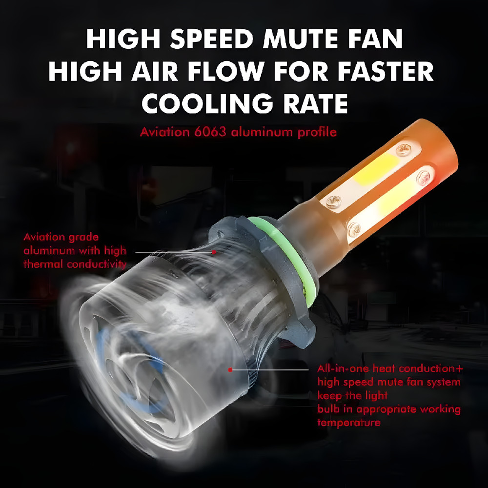 For Chevrolet Celebrity 1987-1990 Combo LED Headlight Bulbs 9005 9006 Hi Lo Beam