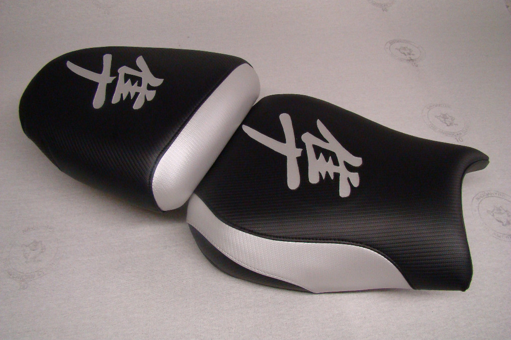 SILVER FRONT/REAR SEAT COVERS FIT HAYABUSA 99/00/01/02/03/04/05/06/07 GSXR1300