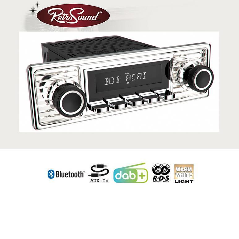 RETROSOUND RSD-CHROME-1DAB-1 “MOTOR-1DAB-1” DAB+ Complete Set “Chrome” Bluetooth