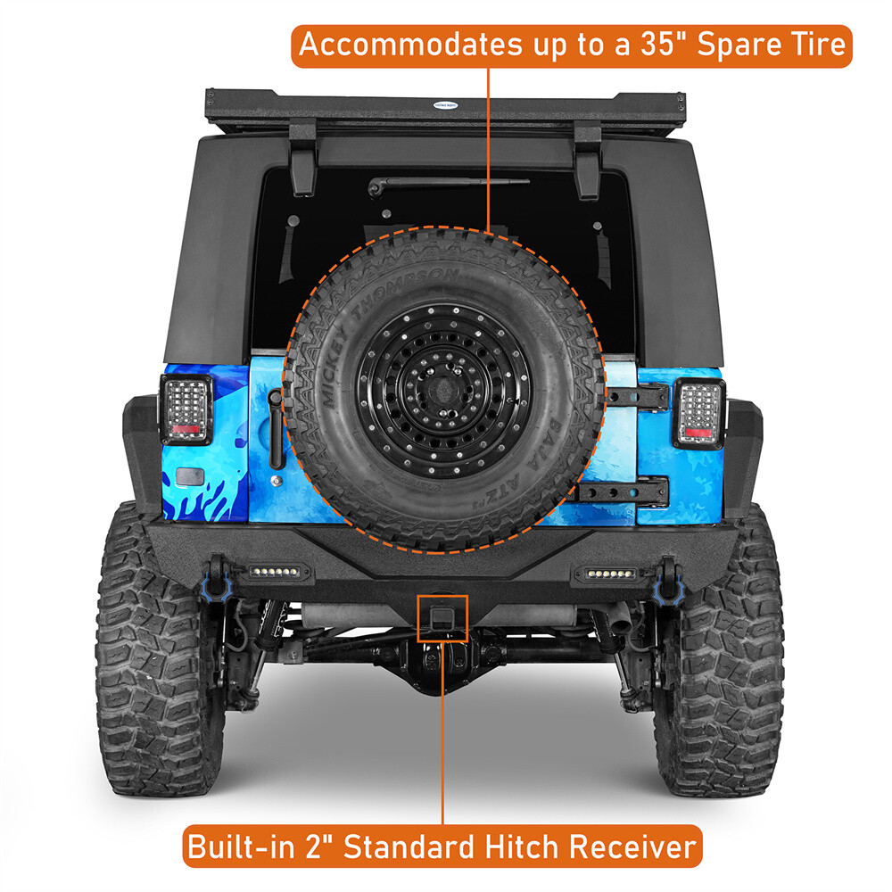 Steel Front Winch Bumper / Rear Bumper Fit 2007-2018 Jeep Wrangler JK 2/4-Door