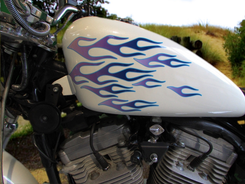 Flame decals No.28 – 28pc set – for Harley & all motorcycles helmet – Pick Color