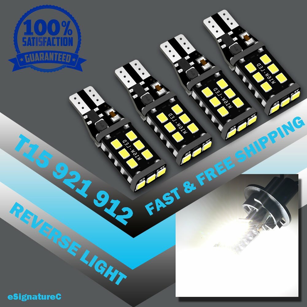 4 x Bright White Canbus LED Bulb For Car Backup Reverse Light 912 921 T15 W16W