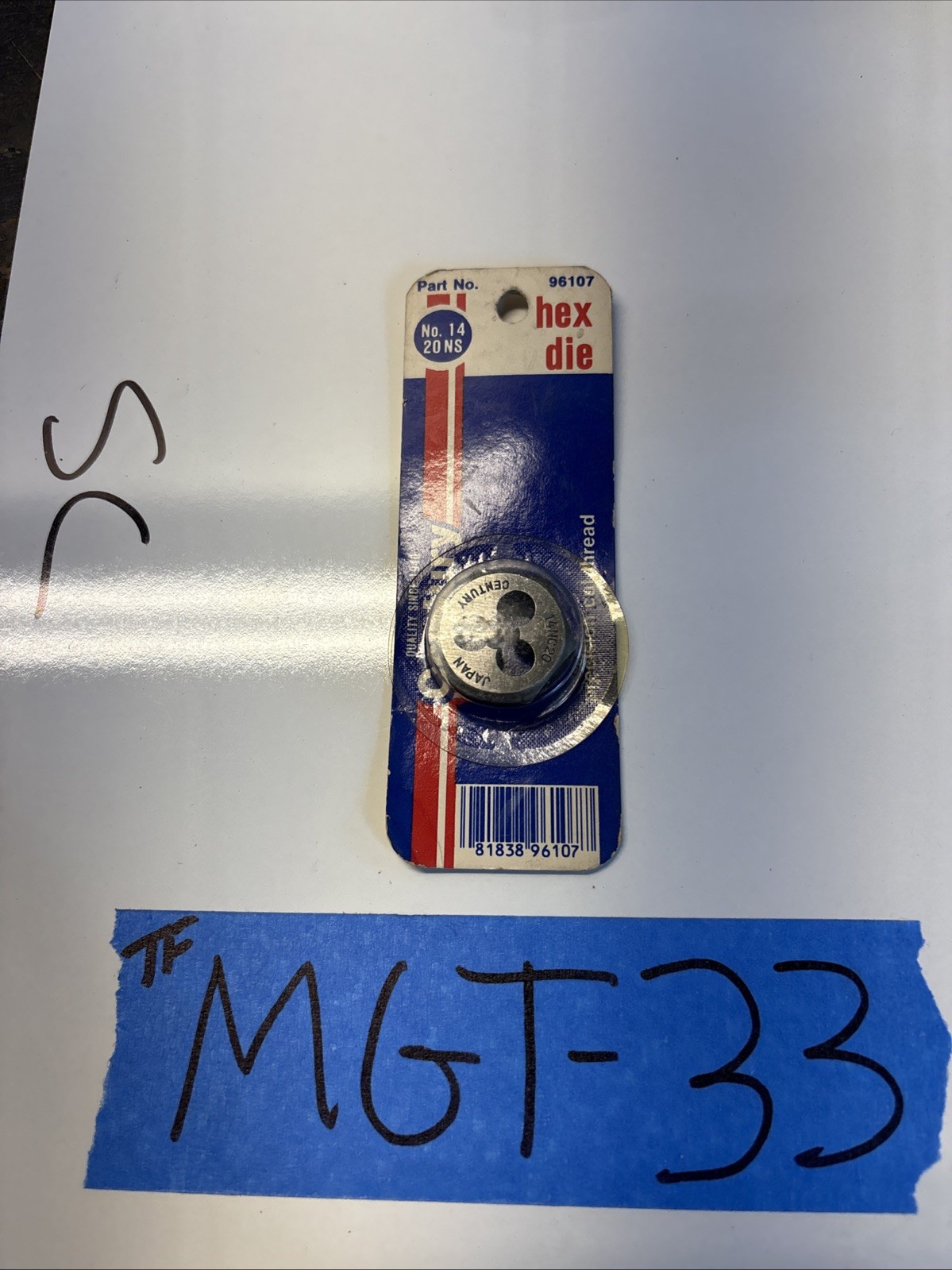 Century Drill Tool 96107 Fractional Die 14-20 National Standard Thread