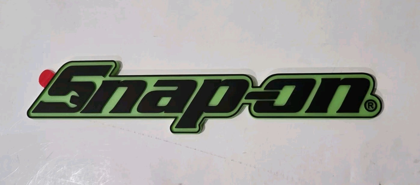 2PK SNAP ON TOOL BOX LOGO EMBLEM MATTE Green Plastic Badge Decal 8″ + 2 Pry Bars