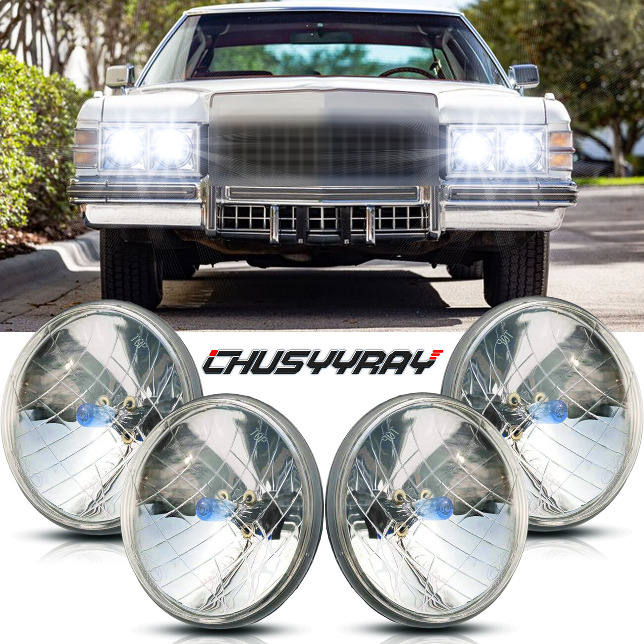 5-3/4 Stock H4 Halogen Light Bulbs Headlight Super White 100/130W Headlamp 4PCS