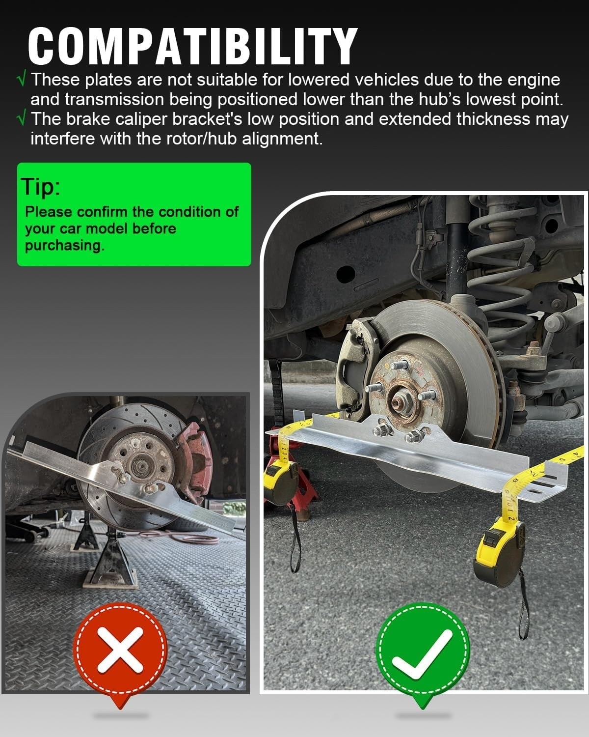 Wheel Alignment Tool Toe Plates With 2 Tape Measures Accurate Measurements
