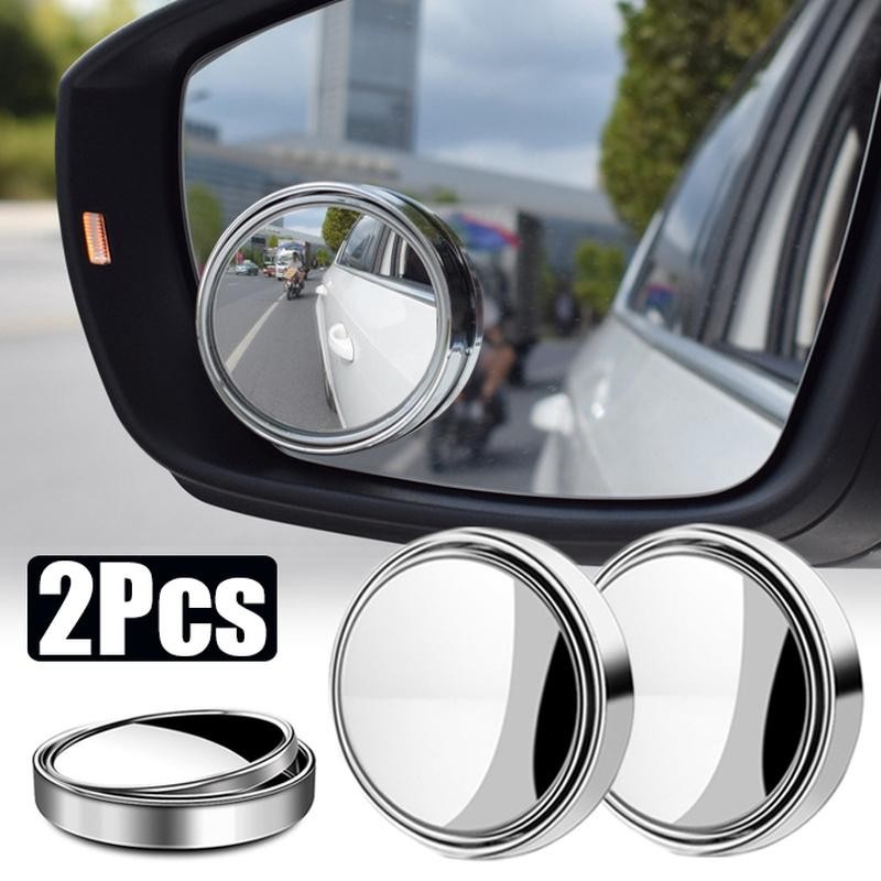 2pcs 360 Degree Adjustable Blind Spot Mirror Car Auxiliary Rearview Convex Mirro