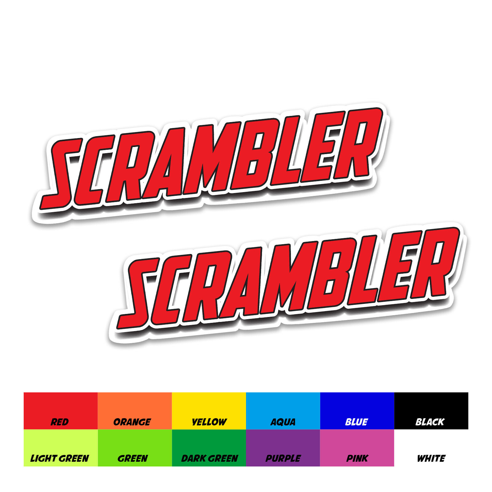 8cm RED Fairing Sticker Decal Letter Motorcycle For Ducati SCRAMBLER