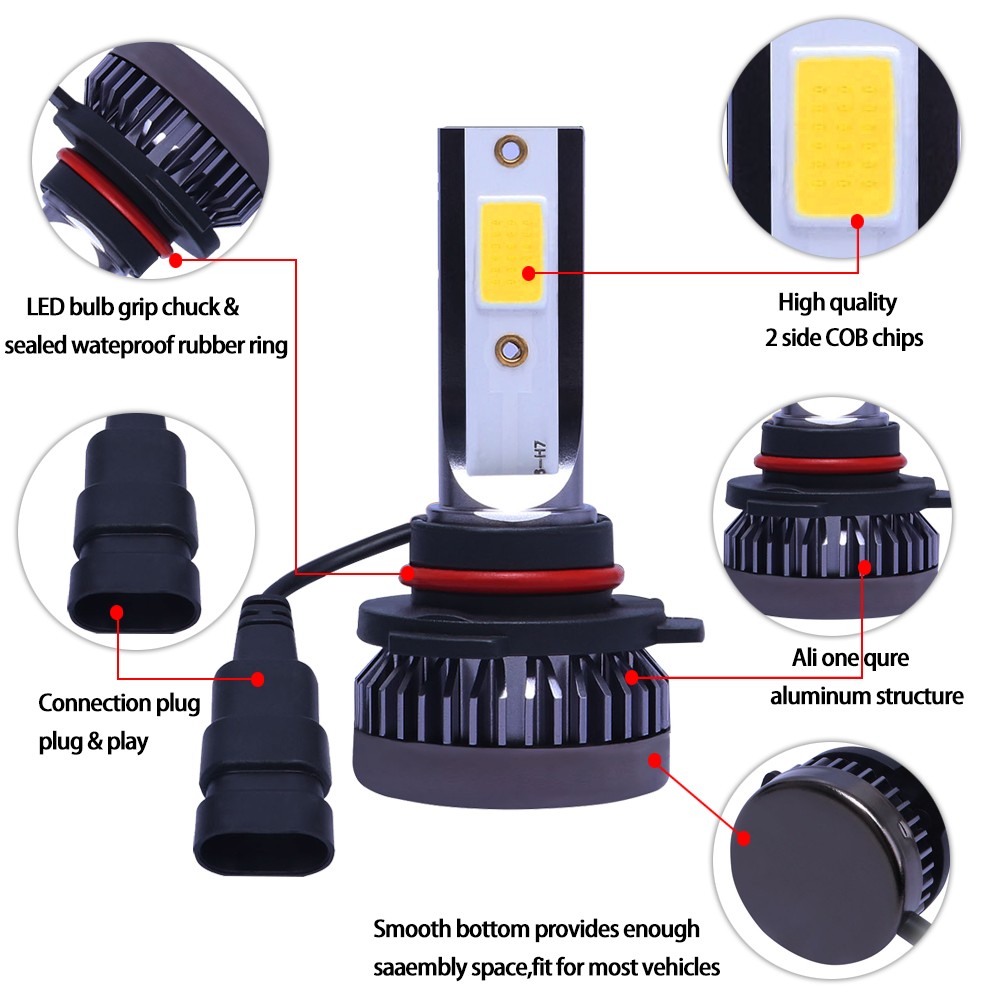 2x RIDROID 9005 HB3 LED Bulbs Headlight High Beam Kit Super Bright Yellow 3000K