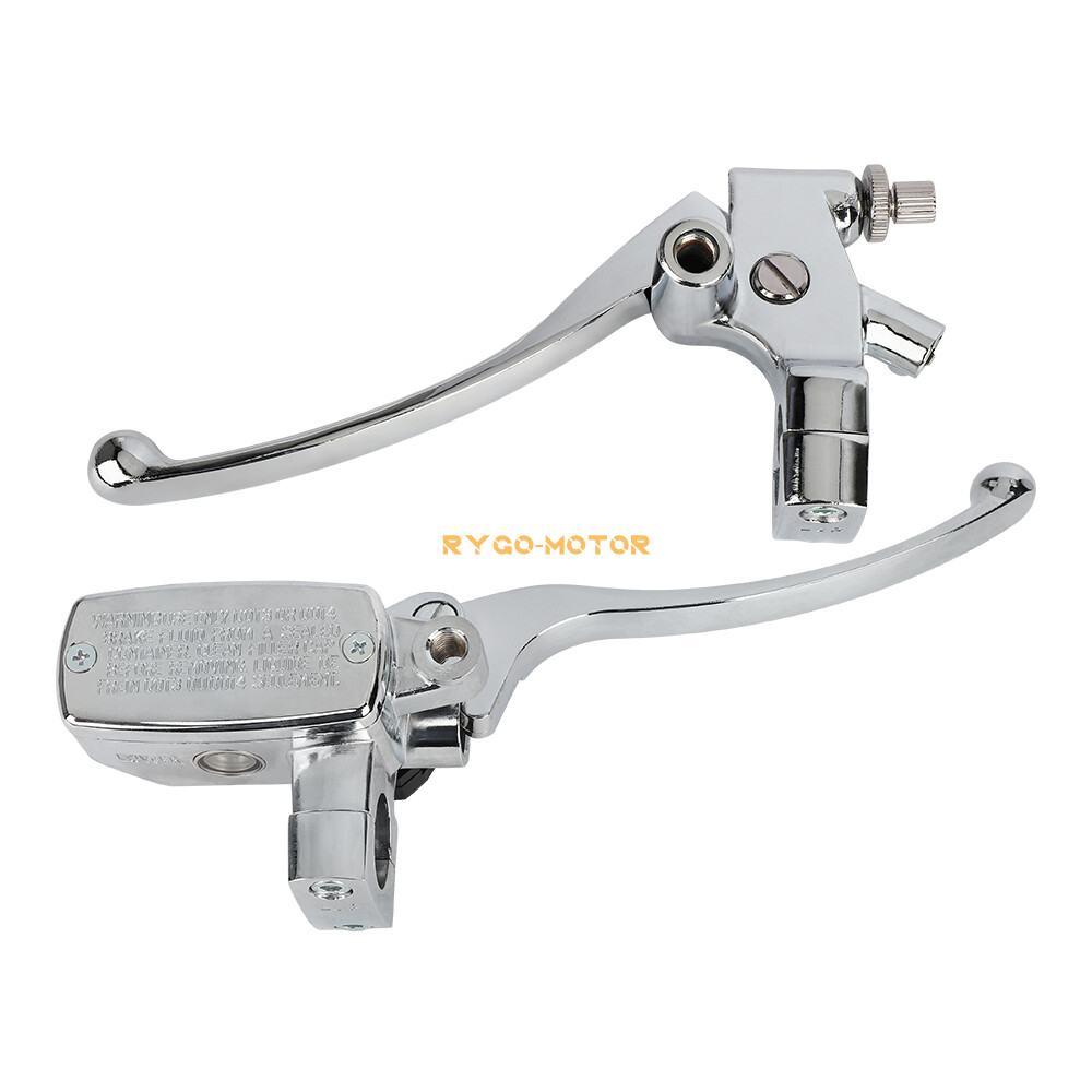 1″ Motorcycle Handlebar Hydraulic Brake Master Cylinder & Clutch Lever Chrome