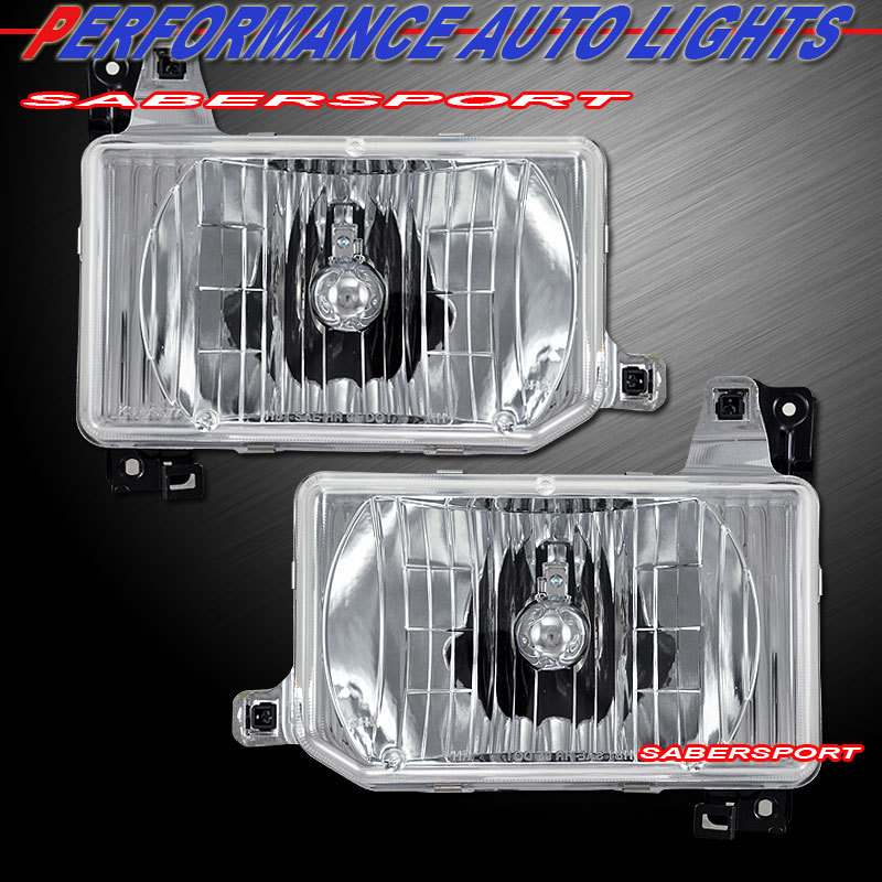 Pair Euro Clear Headlights w/ Bulbs and Bracket for 1987-1995 Nissan Pathfinder