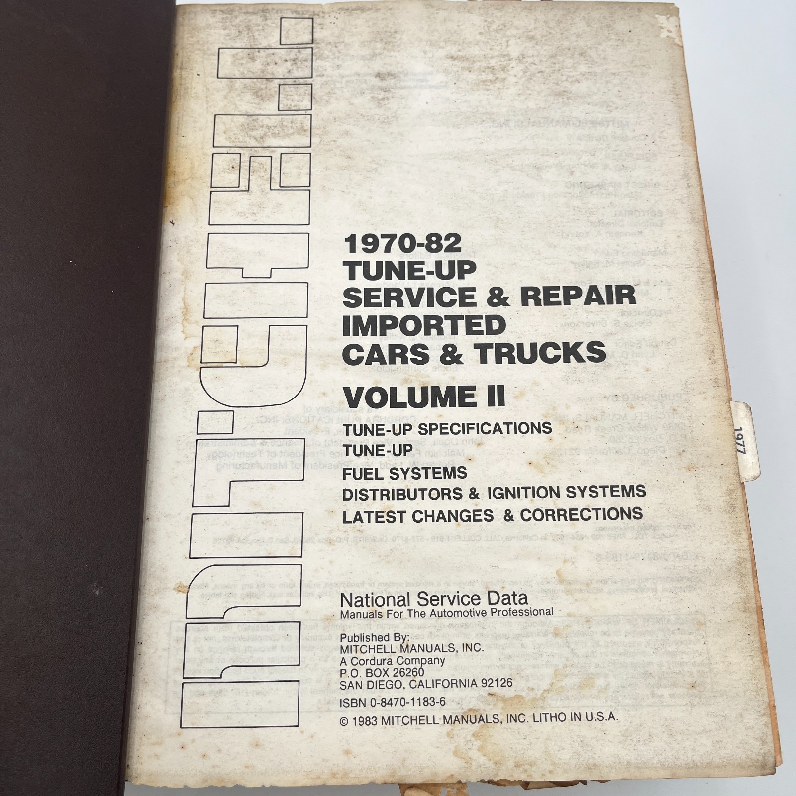 Mitchell Tune-Up Specifications Import Cars & Trucks Manual Volume 2 1977-1982