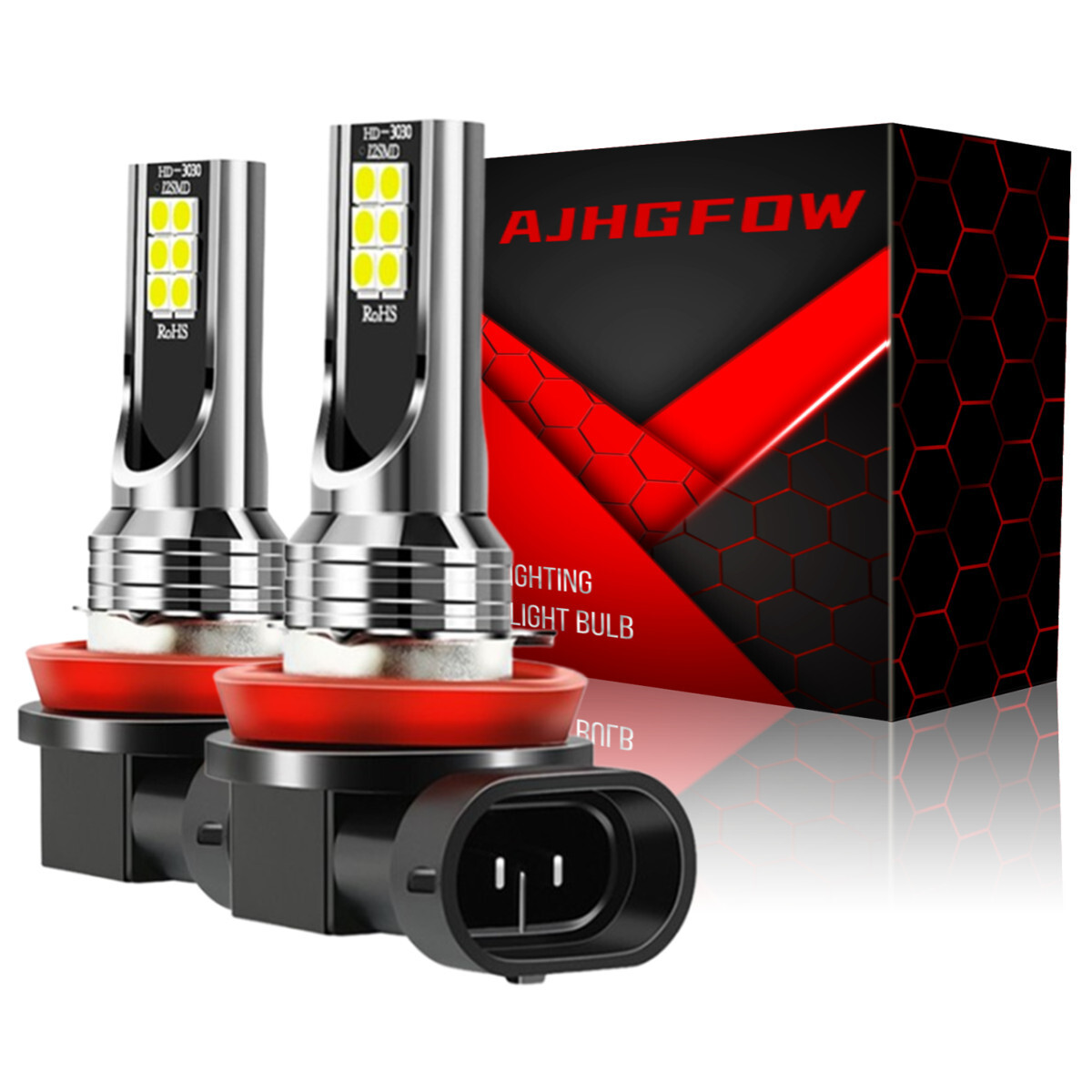 2x 6000K White H11 LED Fog/Driving Light Bulbs Lamps High Power Combo Kit