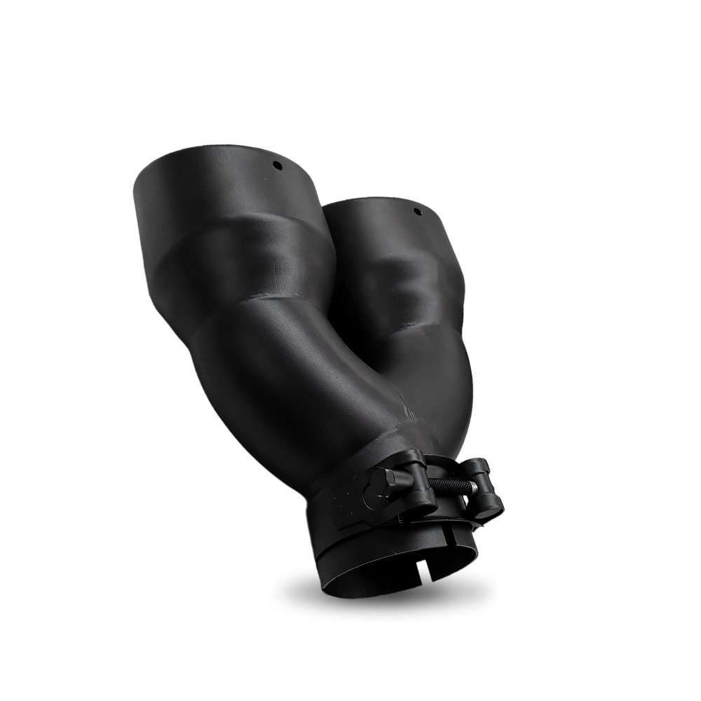 2.5″ inlet 37” outlet 8.5” Long Exhaust Tip Dual Pipe Black Stainless Steel