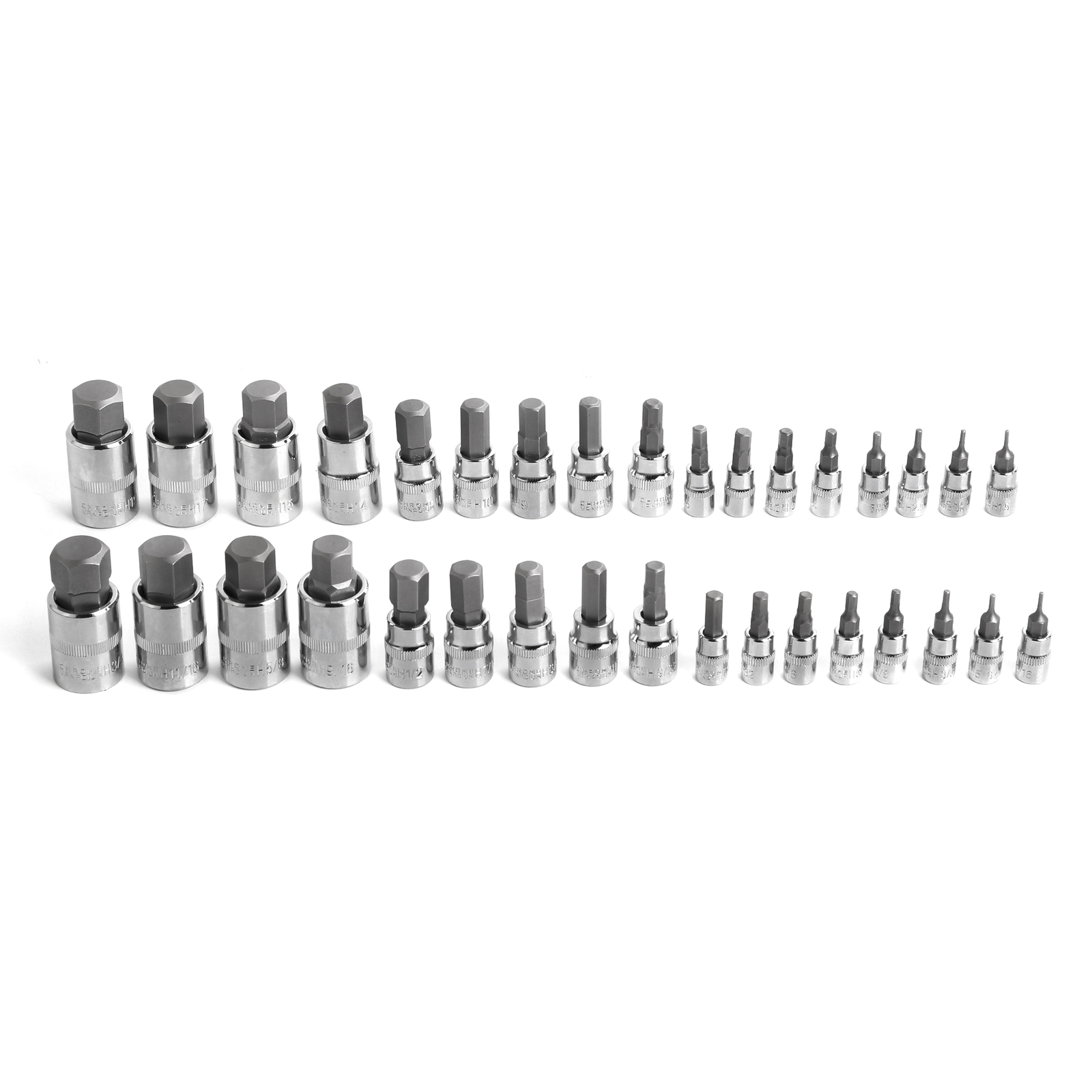 SAE & Metric Socket Set Standard Allen 1/4″ 3/8″ 1/2″ | Master Hex Bit Set 34pc