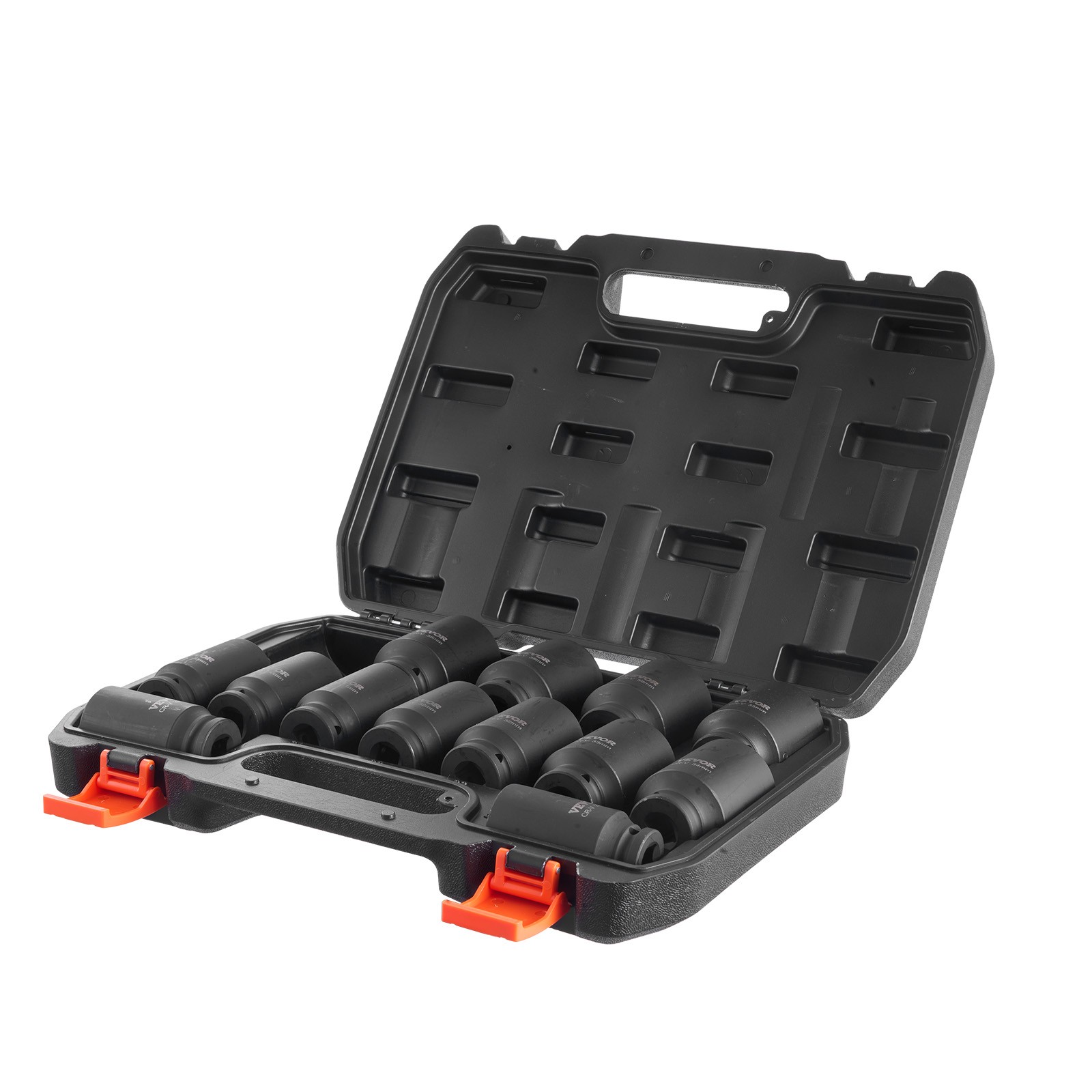 VEVOR Axle Nut Impact Socket Set 1/2″ Drive Deep 6+12-Point 14PCS Metric Socket