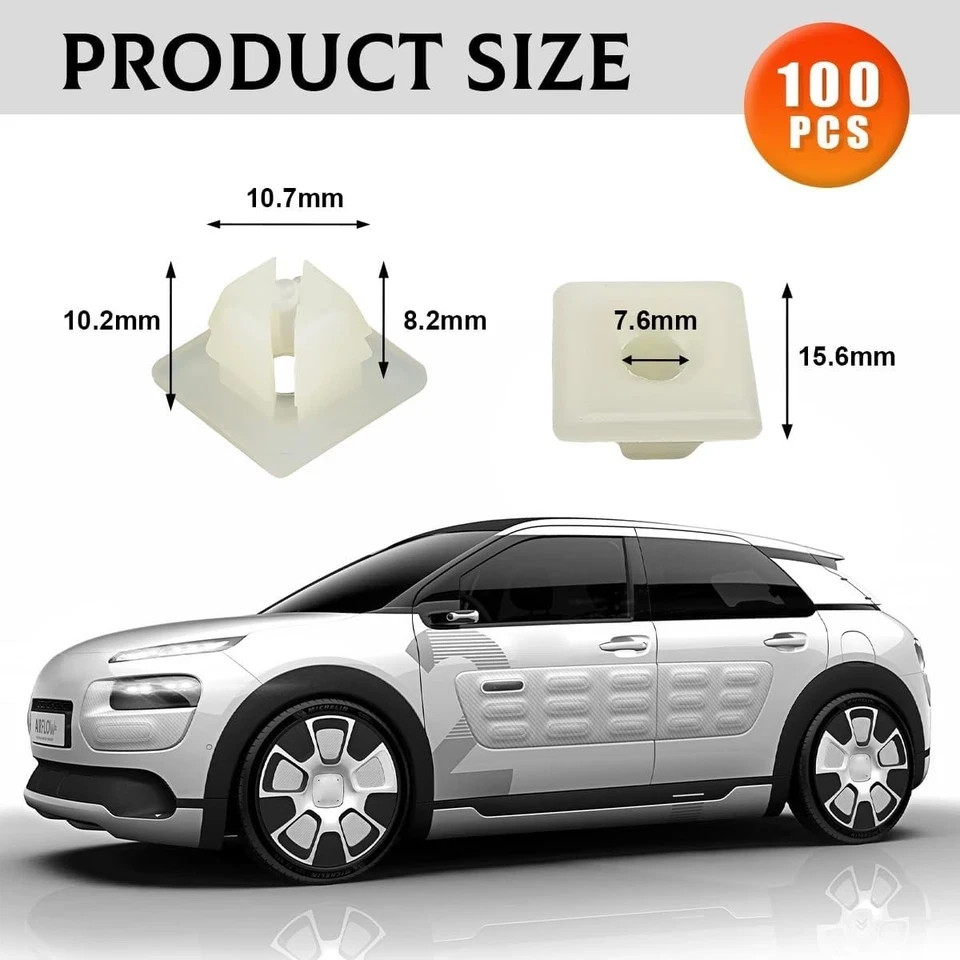 100 PCS License Plate Screw Inserts Nylon Inserts for Front 100 Nut Clip Screws