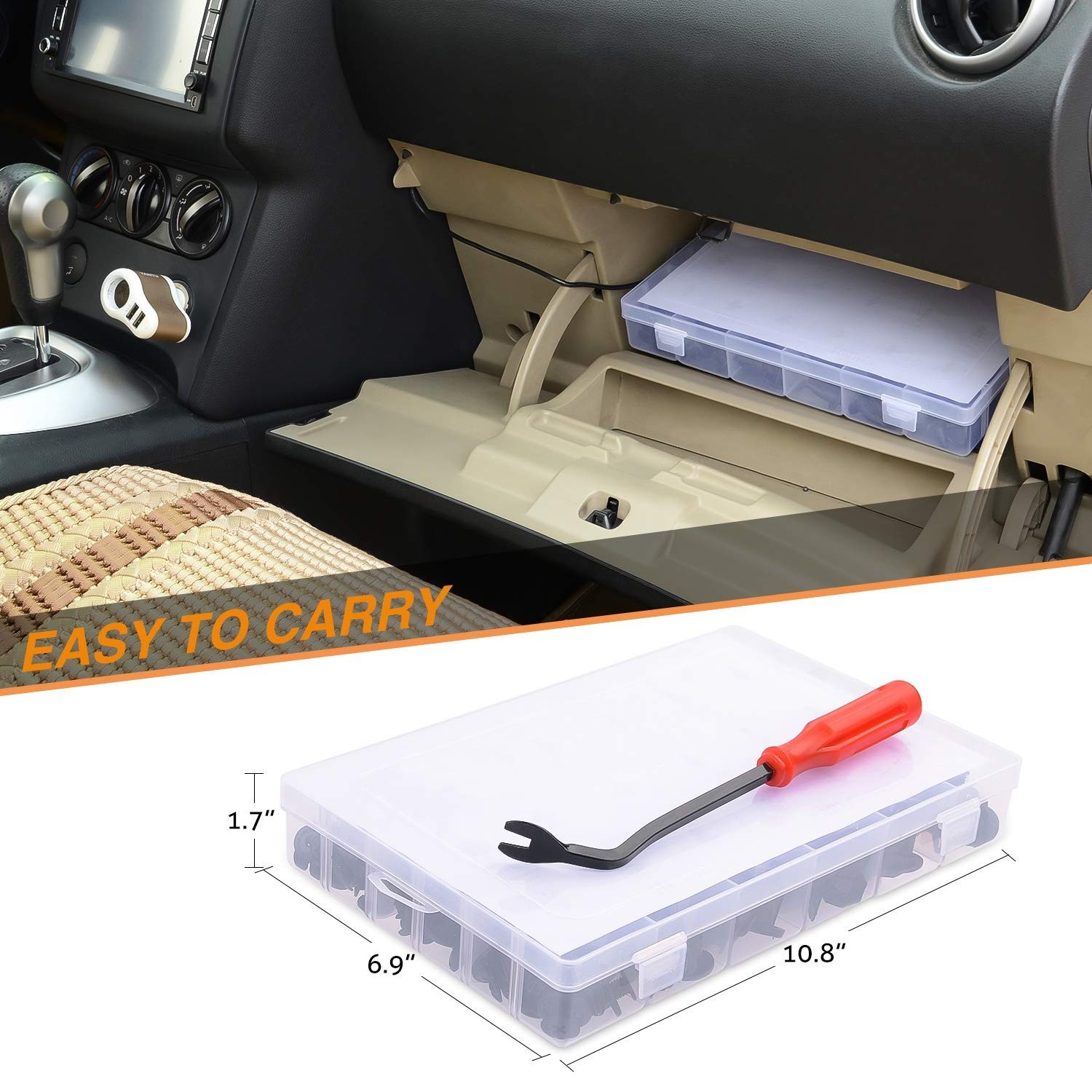 Versatile 190 Pcs Auto Retainer Clips Set – Fastener Remover Included for Ease