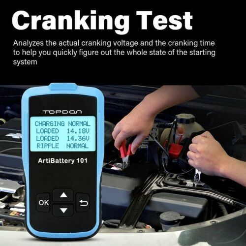 TOPDON AB101 Digital Battery Analyzer 12V Car Battery Load Tester CCA100~2000