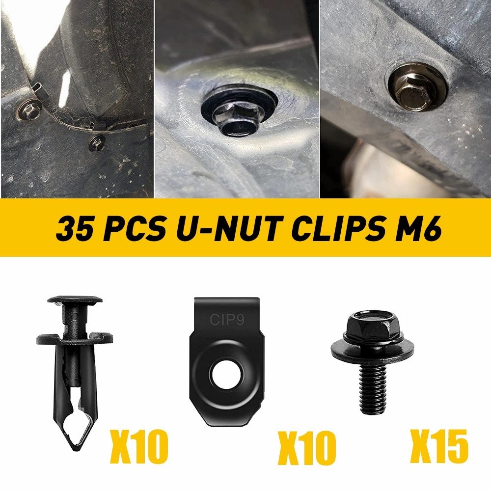 Engine Splash Shield Guard Bumper Hardware Kit Body Bolt Screw U-nut Clip Rivet