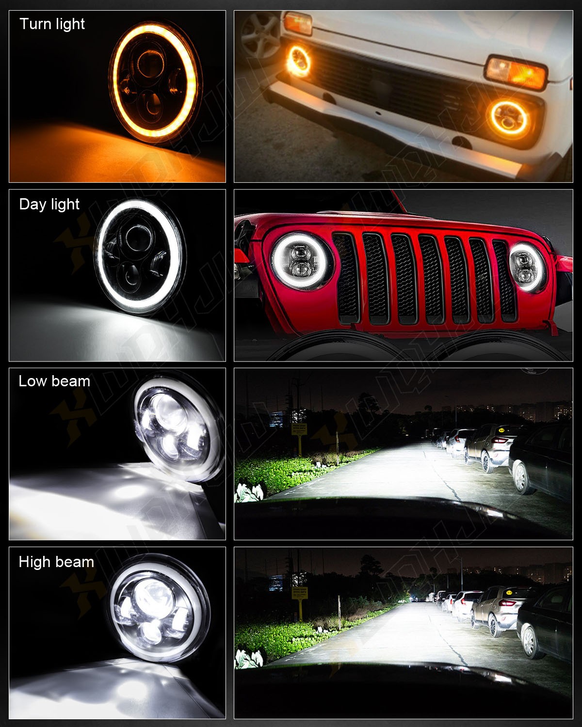 For 1990-1997 Mazda Miata MX5 MX-5 Pair 7inch Headlights Hi/Lo Beam Light