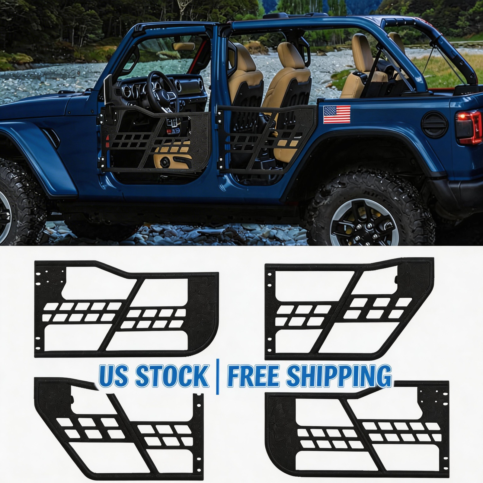 Round tube Door four-door for 2021-2025 Ford Bronco version without mirror