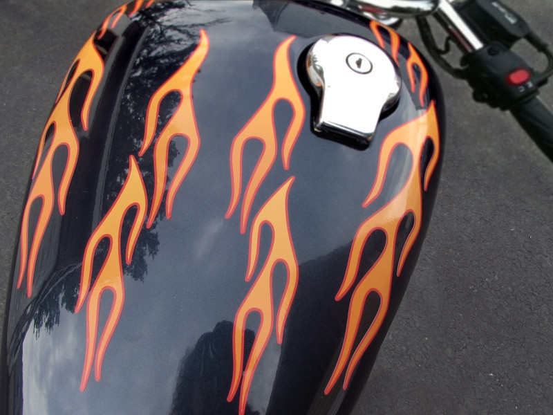 Flame decals No.28 – 28pc set – for Harley & all motorcycles helmet – Pick Color