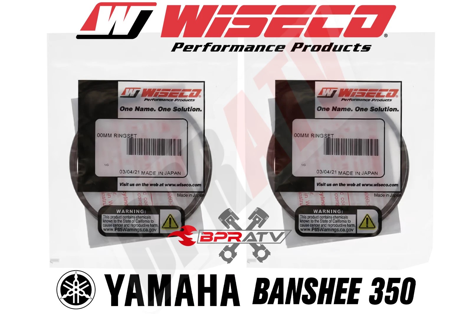 Banshee 64mm Stock Standard Bore Wiseco Pro Lite Pistons Bearings & Gaskets Kit
