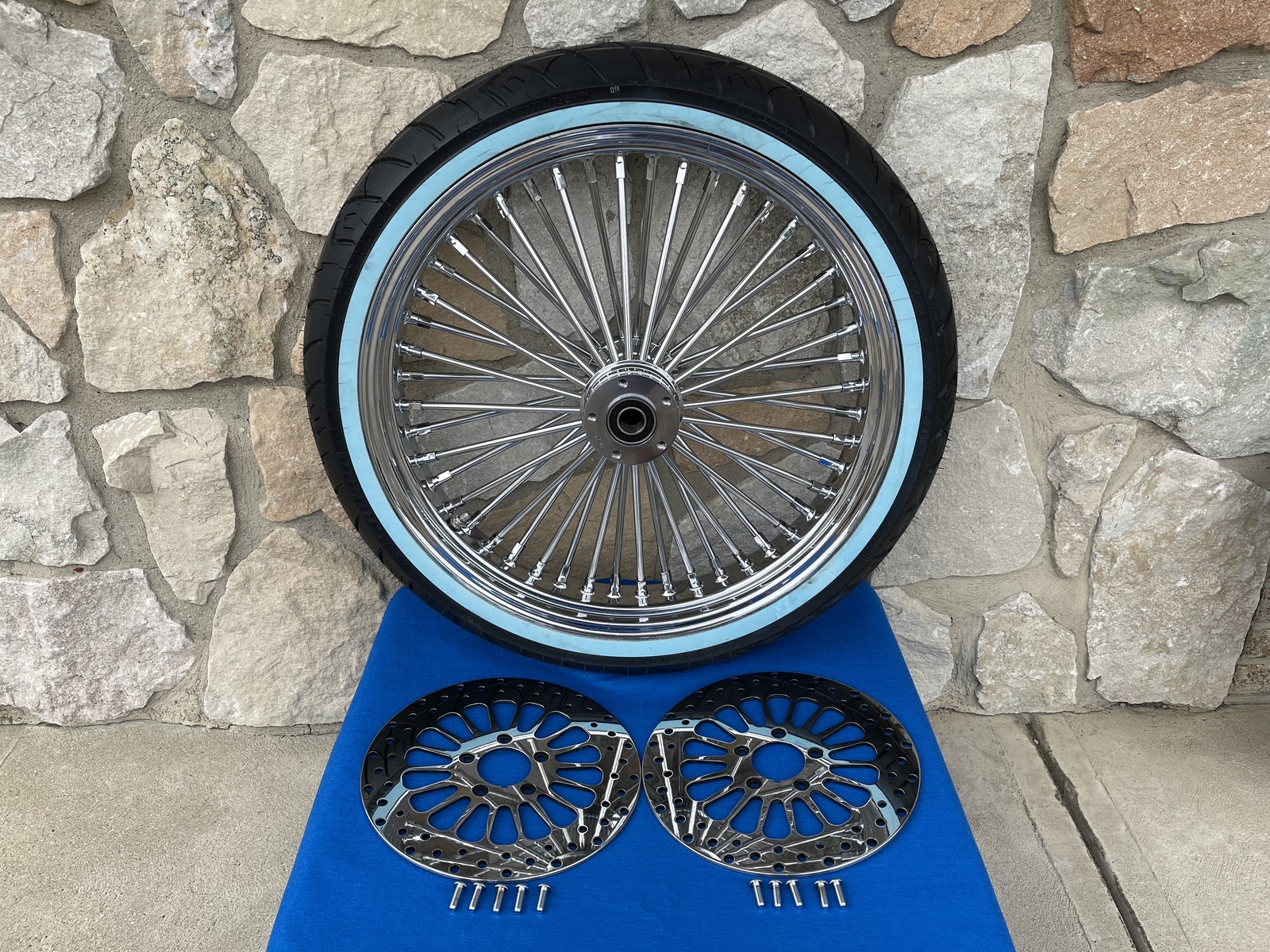 21X3.5 48 FAT SPOKE 00-07 WHEEL 120/70-21 SHINKO WW TIRE KIT FOR HARLEY TOURING