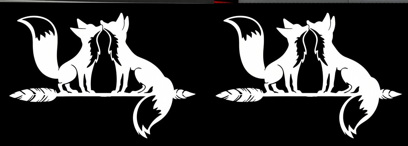 Fox Couple Graphic Two 5″ Vinyl Decals Car Truck Windows Any Flat Surface