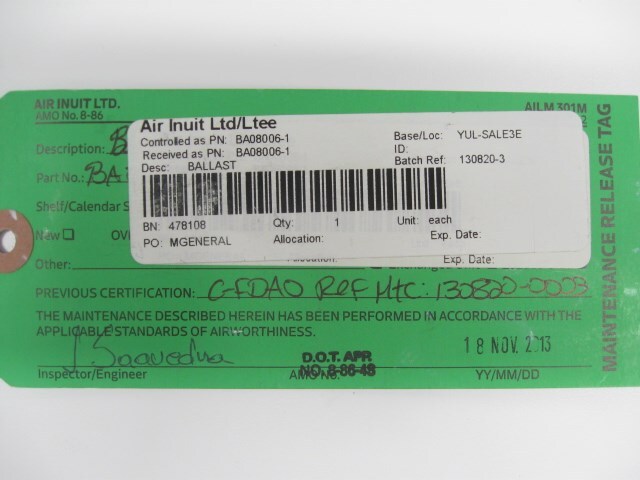 Bruce Industries BA08006-1 Ballast – With Maintenance Release