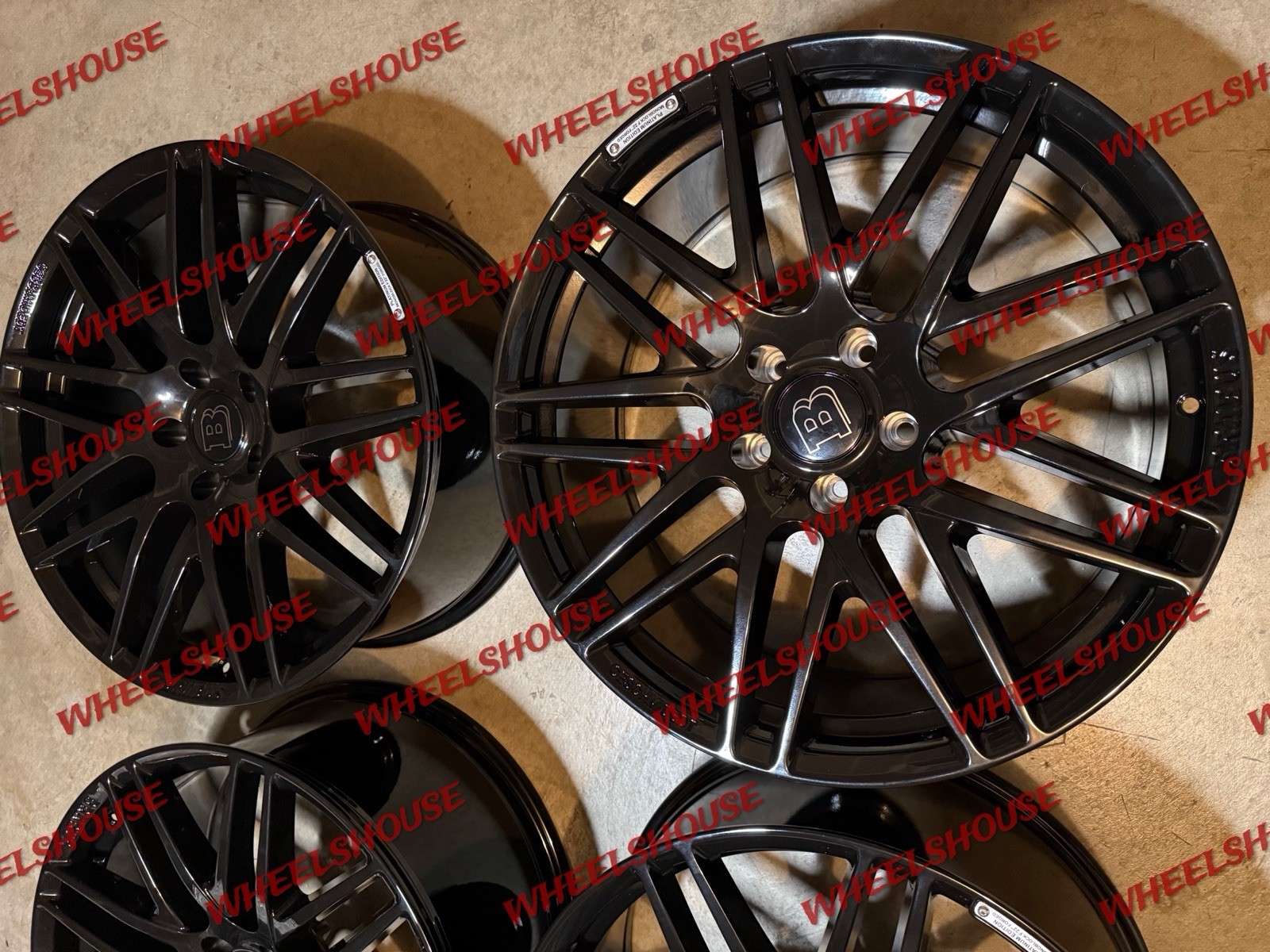 22×10 BRABUS WHEELS GLOSS BLACK RIMS 5×130 G WAGON G500 G550 G55 G63 FULL SET