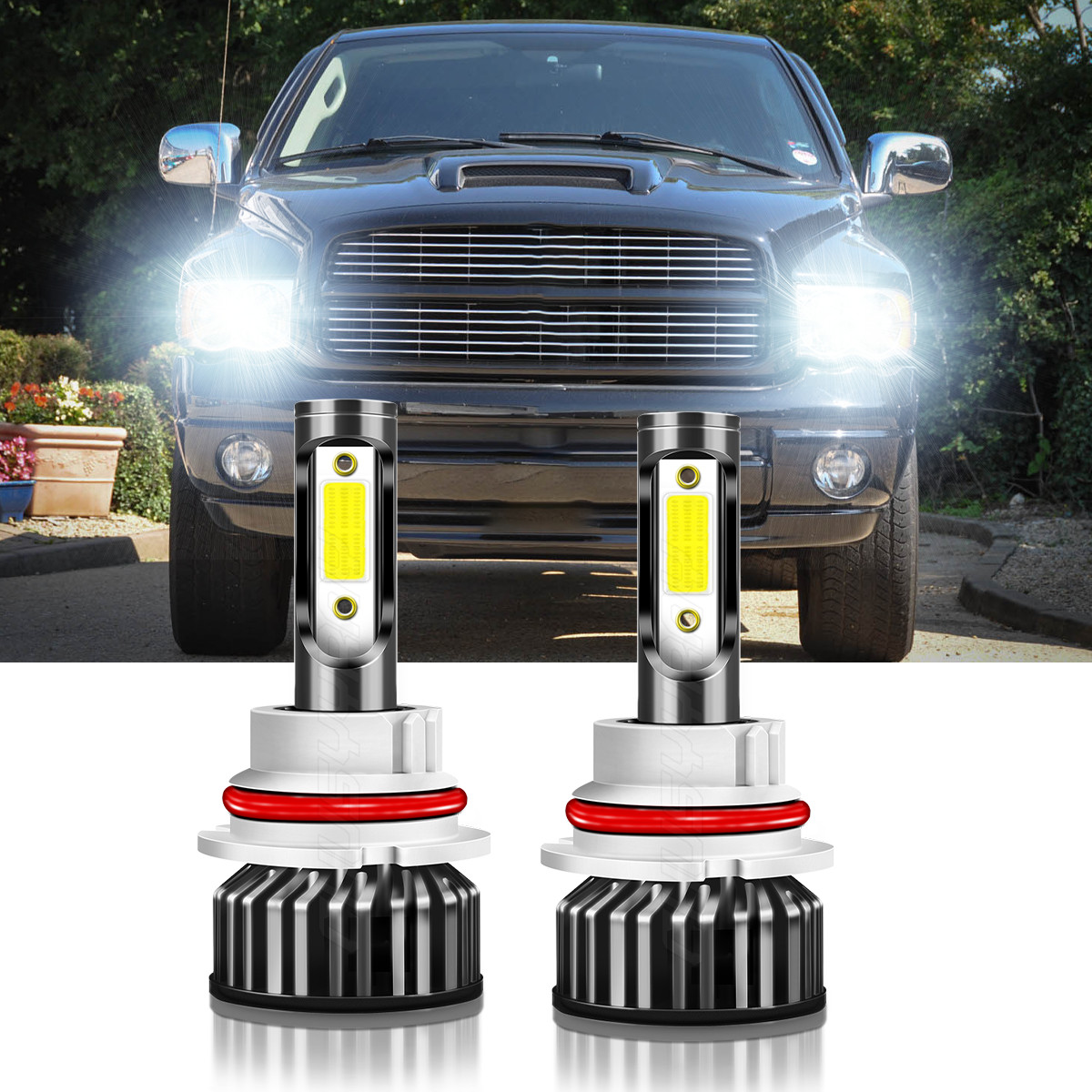 For 1999-2001 Dodge Ram 3500 2500 1500 2PCS COB LED Headlight Bulbs Hi/Lo Beam