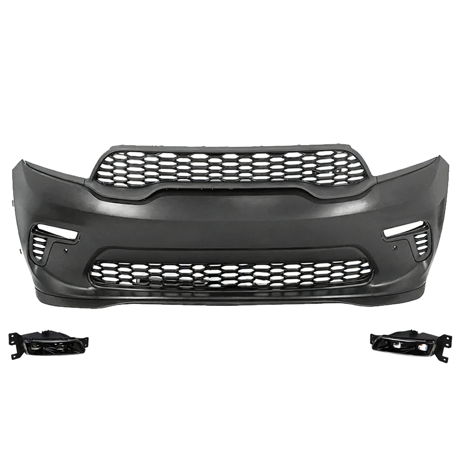 Complete Front Bumper Grille Kit with Fog Light For 2021-2023 Dodge Durango