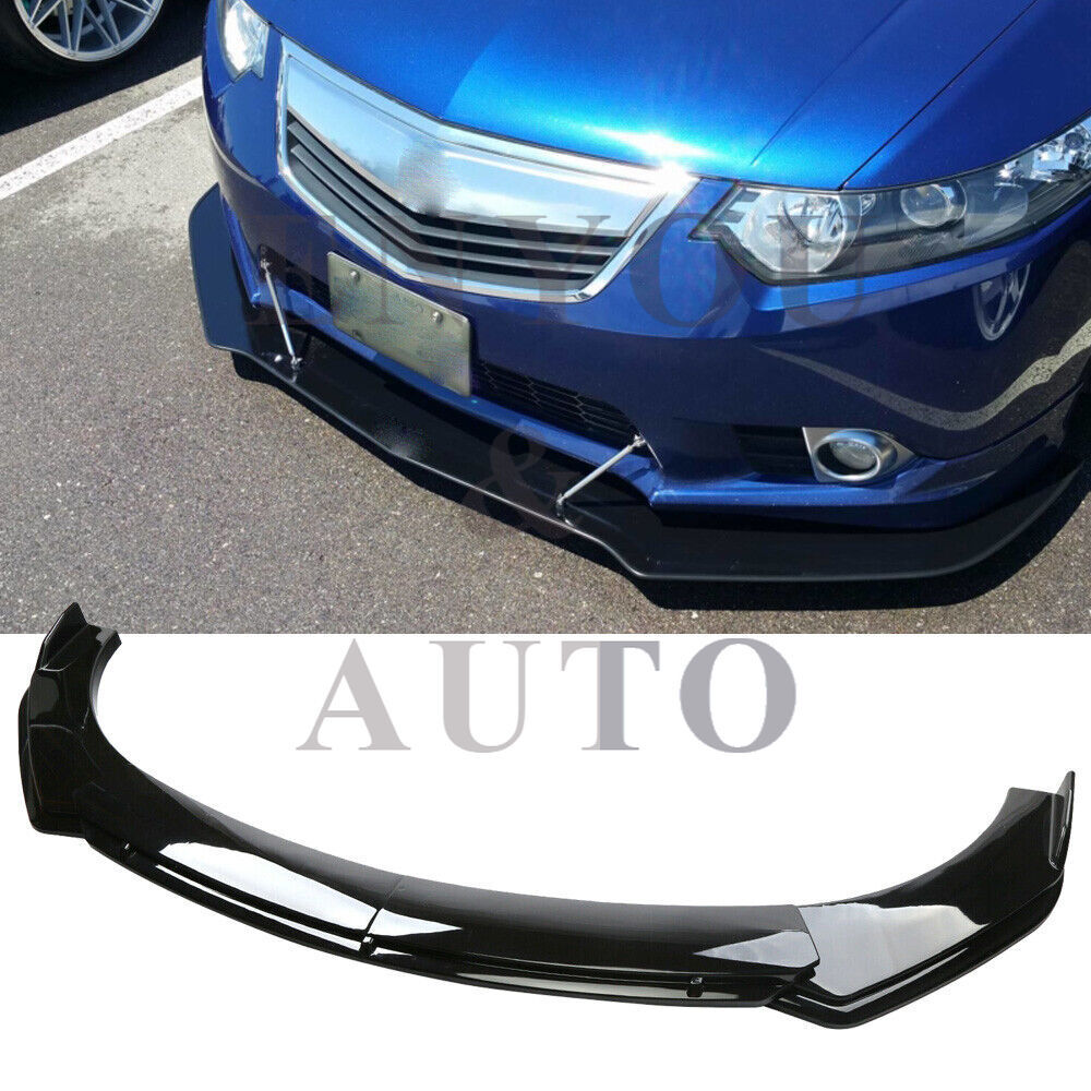For Acura TSX 2009-2014 Front Bumper Lip Spoiler Splitter Body Kit Glossy Black