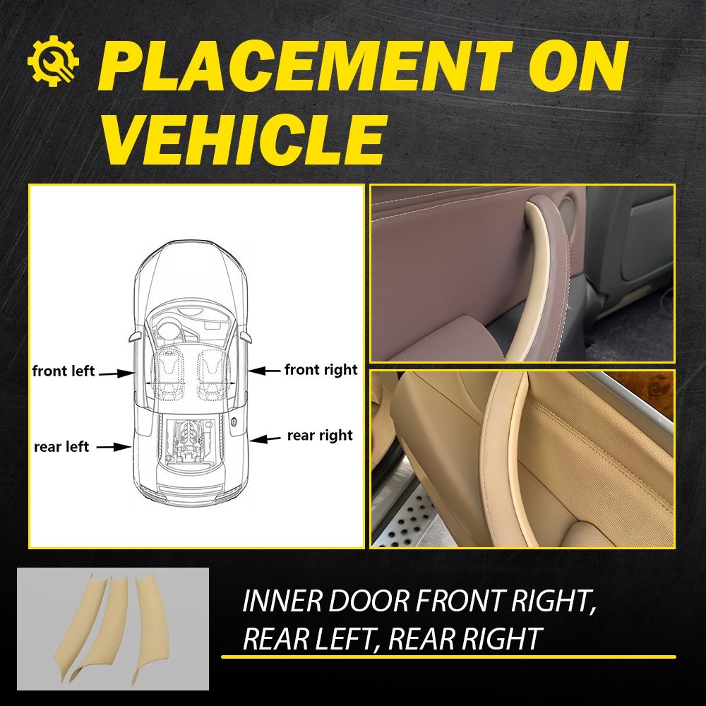 Inner Door Panel Handle Pull Trim Cover Fit BMW X5 X6 F15 F16 2014-2018 Beige *3