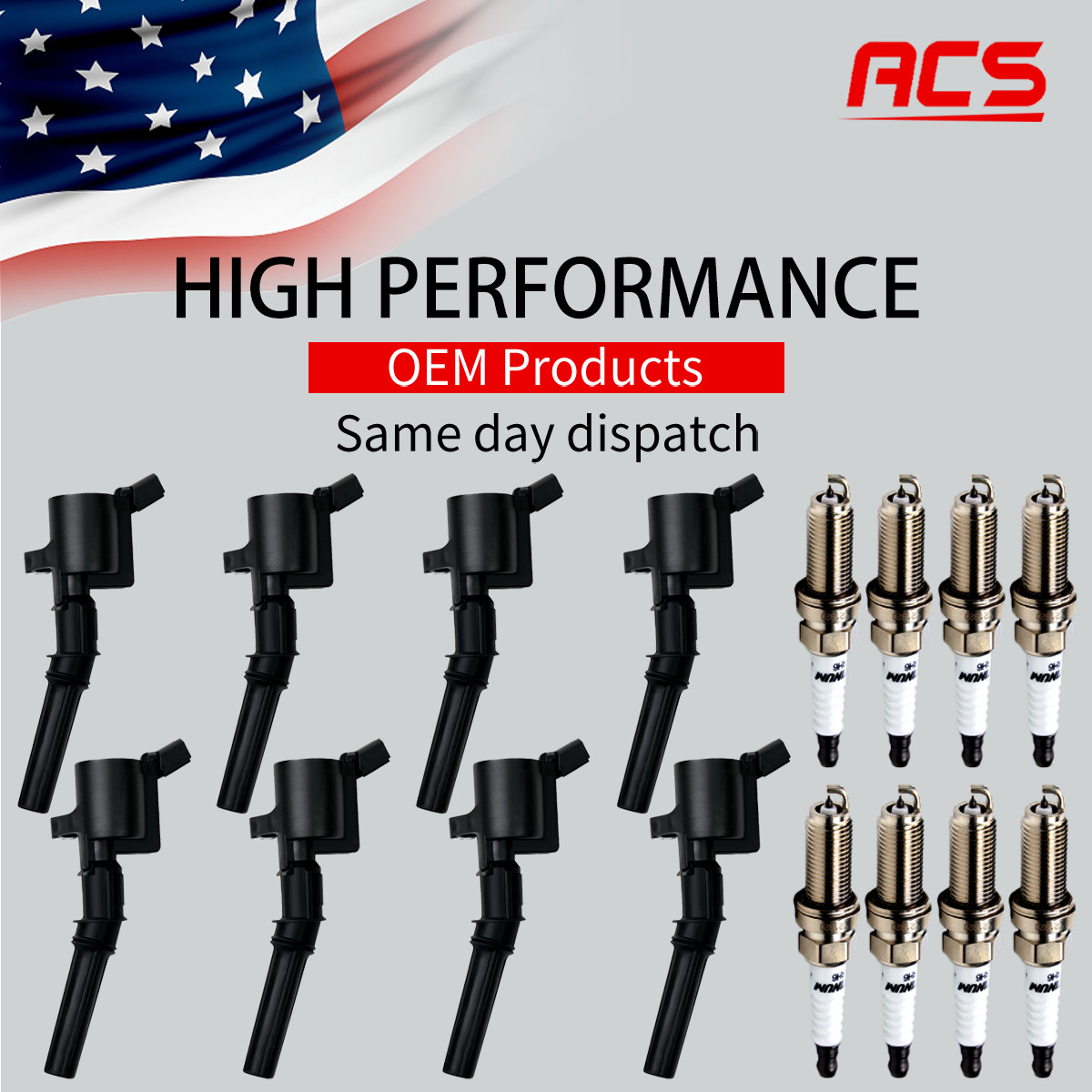 8X OEM Ignition Coil & 8X Iridium Spark Plug for Ford F150 4.6L 5.4L FD503 DG508